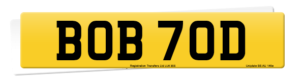 Registration number BOB 70D